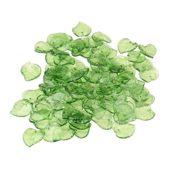 Tizuqe 100pcs Acrylic Leaf Charm Pendant Green Leaves Loose Bead DIY Earring Jewelry