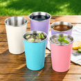 thumbnail image 2 of Dintonin Stainless Steel Cups 4 Pack 12 oz Camping Drinkware Unbreakable Stackable Metal Tumbler 304 for Outdoor Home, 2 of 5