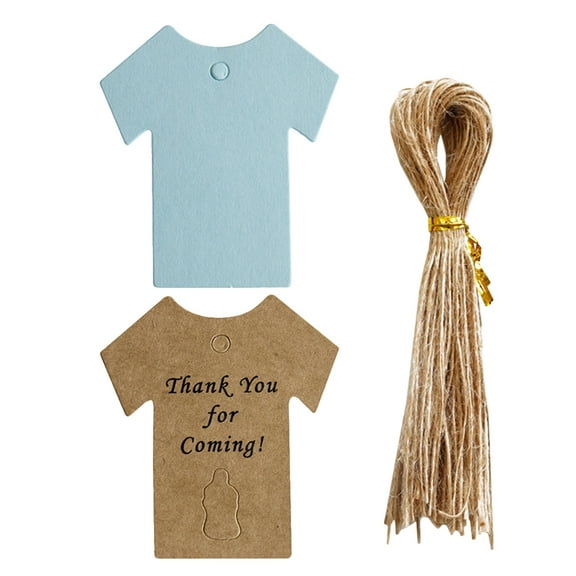 Raindrops  50 Sets Baby Thank You Card Shower Gift Tags Party Favor Supplies Boy