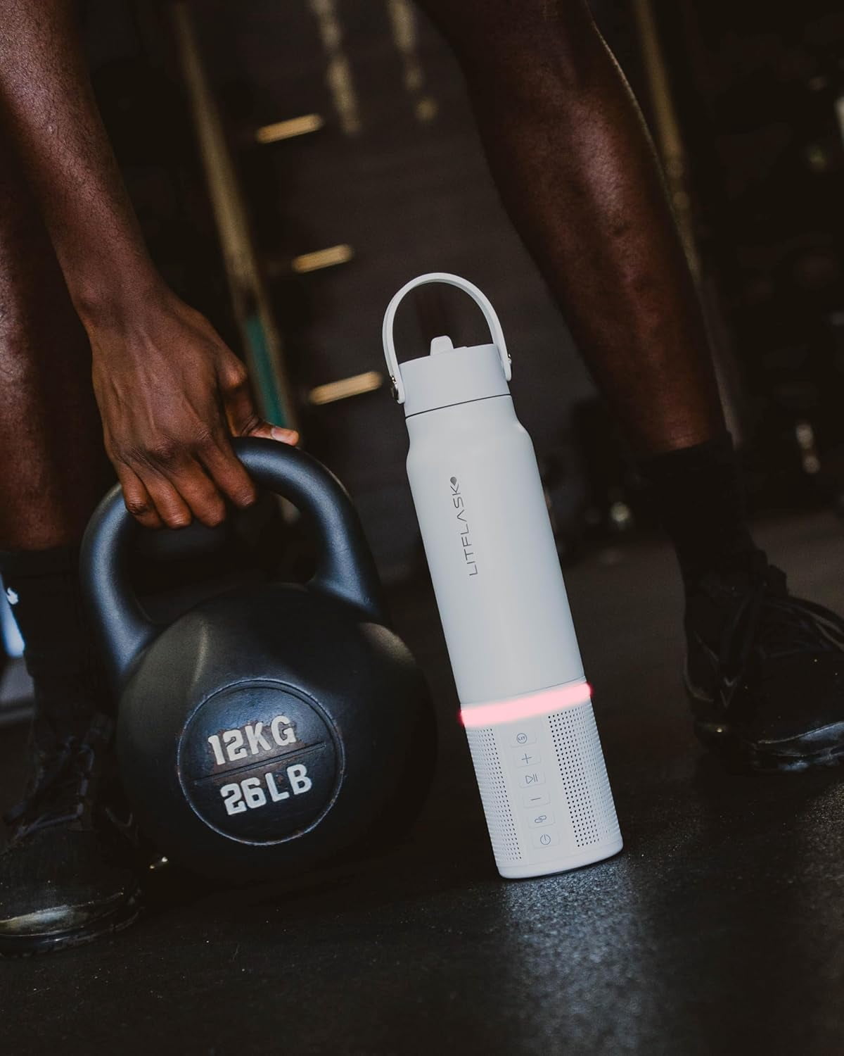 LITFLASK Smart Water Bottle with Premium Bluetooth Speaker, Pink, Portable Charger, LED Light, Stainless Steel, Mix & Match Colors, 20oz - Oprah's Favorite Things 2024