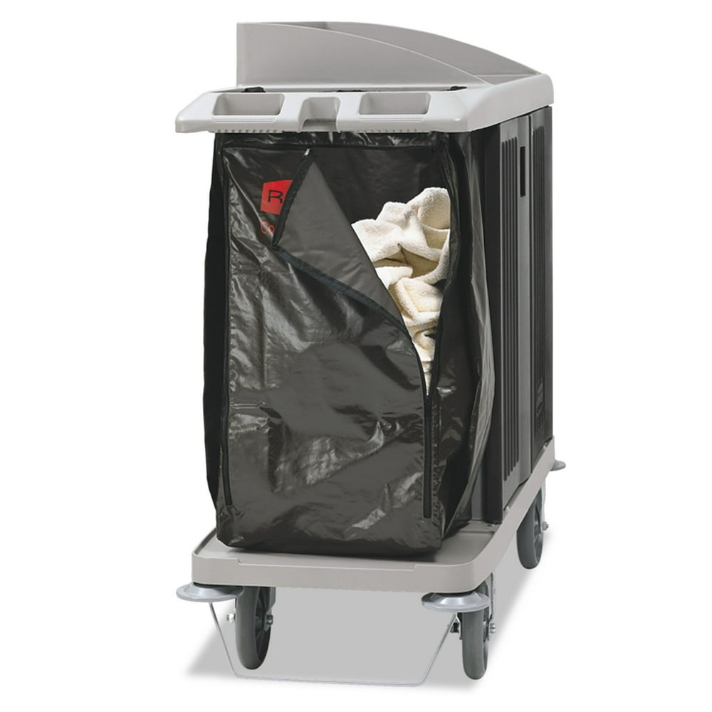 Rubbermaid Commercial Zippered Vinyl Cleaning Cart Bag, 25 gal, 17w x