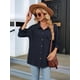 thumbnail image 5 of Blusas Informales de Larga Extragrandes con Botones y Cuello Halter para Mujer Azul Marino L, 5 of 9