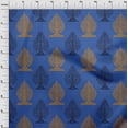 thumbnail image 3 of oneOone Silk Tabby Medium Blue Fabric Floral & Flying Swan Block Sewing Material Print Fabric By The Yard 42 Inch Wide, 3 of 4