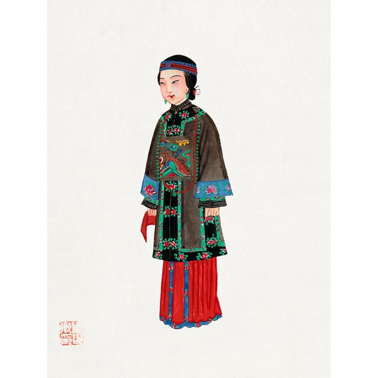 Vintage Chinese Clothing 12x14 White Modern Wood Framed Museum Art Print  Titled - Chinese lady in official robe - Walmart.com