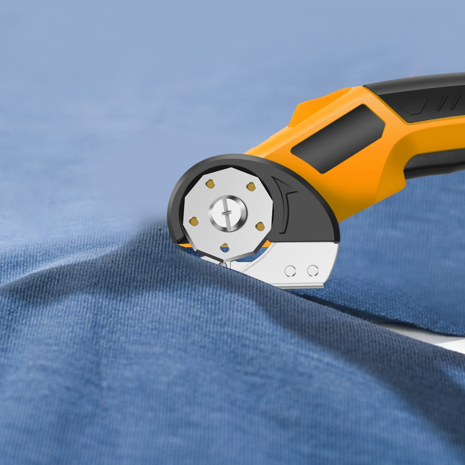 Cordless Electric Scissors with 3 Spare Blades Rechargeable Cardboard Cutter 1500mAh Battery Fabric Scissors for Box Carpet Plastic Fabric