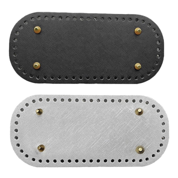 2x Almohadilla inferior para bolsos de hombro DIY, accesorios para hacer bolsos cruzados, 52 agujeros Negro + plata