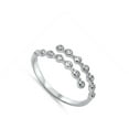 thumbnail image 4 of Women's Open Clear Dot Ring .925 Sterling Silver Band White Cubic Zirconia Jewelry Female Size 9, 4 of 4