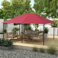 thumbnail image 2 of Outsunny Auvent de Gazebo 10 Pieds x 13 Pieds de Rechange, Toit de Gazebo, Rouge Vin, 2 of 10