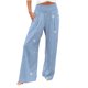 thumbnail image 2 of ICHUANYI Clearance Women's Loose Wide Leg Pants High Waist Straight Pants Casual Printing Pants(Blue, XL) ICHUANYI WER2023081007000, 2 of 6