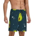 thumbnail image 2 of Bixox Men's Avocado in Space printed lightweight casual shorts, soft sleep shorts with pockets., 2 of 7