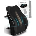 thumbnail image 1 of Ergonomic Lumbar Support Cushion, Memory Foam Car Seat Back Support Office Chair, Backrest with Anti-Static Coating and Adjustable Double Straps, Blac, 1 of 5