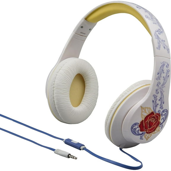 Disneys Beauty and the Beast Over Ear Headphones with Award-Winning iHome Sound -Best Over Ear Headphones with Mic & Answer Call Button by eKids