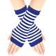 thumbnail image 1 of Granjero Gordo Guantes sin asas con orificio para el pulgar para abrigar la muñeca en invierno, guantes elásticos de medio dedo, color azul y blanco, 1 of 5