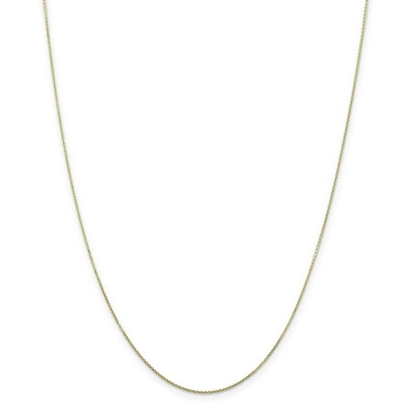 Link Necklace Gold Fancy Bead - 10k Yellow Gold .80mm Link Cable Necklace Chain Pendant Charm Round Fine Jewelry For Women Gift Set