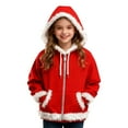 thumbnail image 1 of Wdgfv Veste à Capuche à Fermeture Éclair Complète pour Filles avec Poches avant, Chandail Doux et Confortable pour Activités de Plein Air et Tenue Décontractée de Tous les Jours, Rouge, 7-8 Ans, 1 of 8