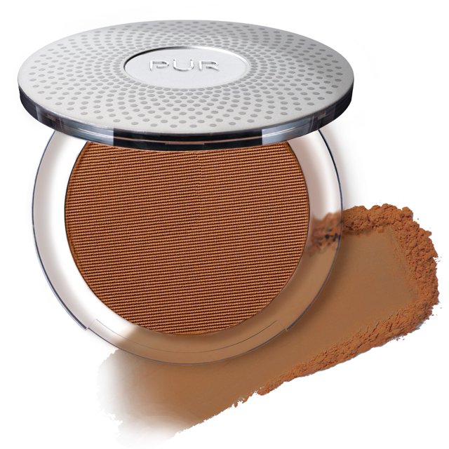 PUR Beauty Base de maquillaje en polvo mineral prensado 4 en 1 con SPF 15 - Corrector y acabado en polvo compacto compacto para la cara - Base en polvo de media a completa (canela)