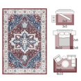 thumbnail image 2 of RUGKING 3x5 Entryway Rug Bohemian Non-Slip Washable Indoor Area Rug Persian Oriental Floral Print Accent Rug for Bedroom Dining Room Burgundy, 2 of 8