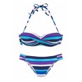 thumbnail image 3 of Ensemble Bikini Rehausseur à Rayures Boho Orange/noir/bleu Ciel/jaune/vert pour Femmes, 3 of 3