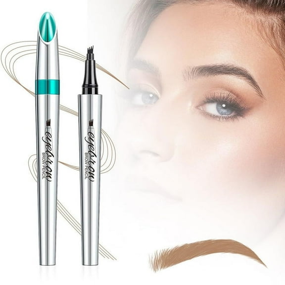 3D Waterproof Microblading Eyebrow Pen, 4 Tip Tattoo Pencil Creates Natural Looking Brows Effortlessly, Waterproof Makeup Fine Stroke Microblading Eyebrow Pencil Creates Natural (dark brown)