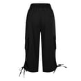 thumbnail image 5 of Women's Cargo Capri Pants Lightweight Quick-Dry Hiking & Travel Pants with 5 Pockets (Drawstring Waist, Loose Fit for Summer Casual), 5 of 7