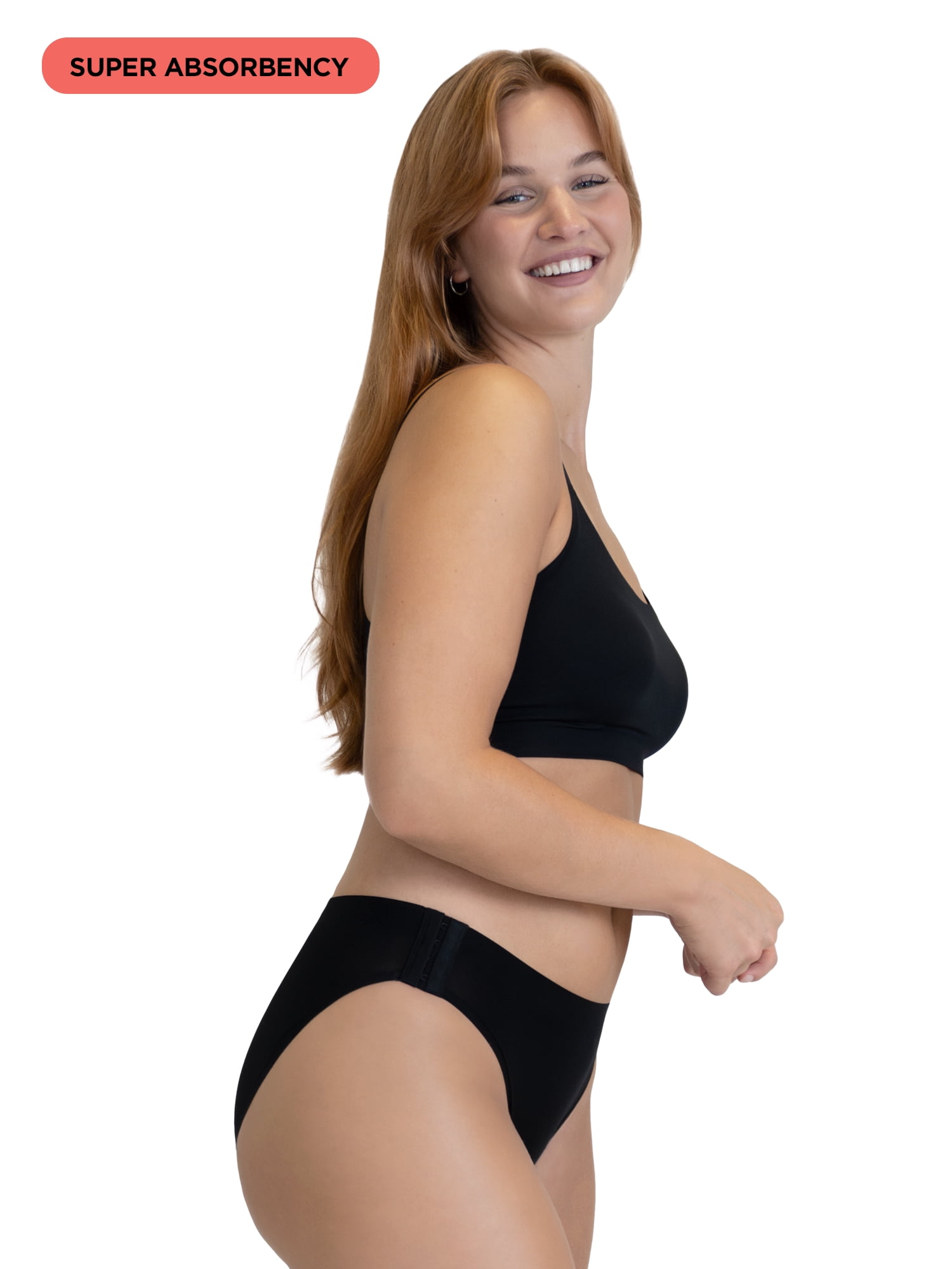 No Boundaries Bikini Super Adaptive Absorbency Period Underwear, 2-Pack, Women’s Sizes S-XXL