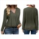 thumbnail image 3 of Camisa de Larga de Otoño para Mujer, Cuello en V, Jersey de Punto, Túnica, Camisa Formal Informal para Mujer Verde L, 3 of 7