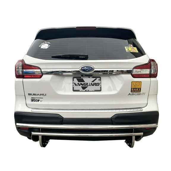 Vanguard Stainless Steel Double Layer Rear Bumper Guard compatible with 07-14 Mazda CX-9