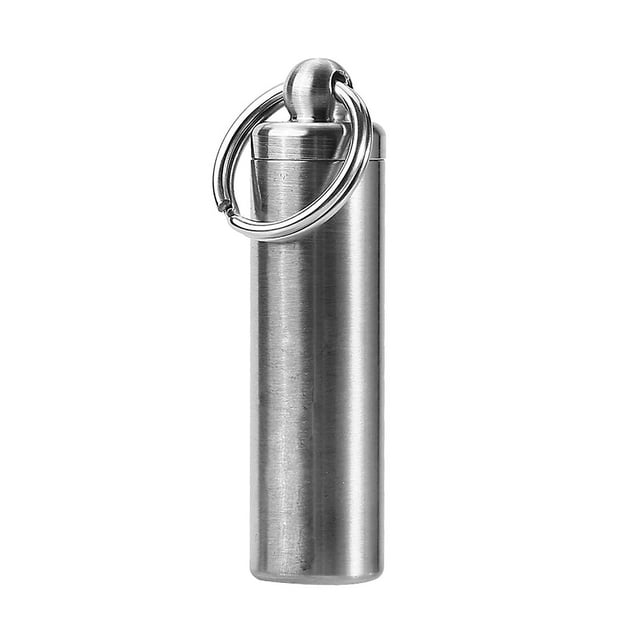 Porte-clés en acier inoxydable pour médicaments, idéal pour les voyages, le camping et les urgences