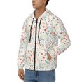thumbnail image 3 of Kdxio Wildflower Watercolor 4 Print Men Hoodies Casual Hoodies for Men with Zip Pockets Full Zip Long Sleeve Sweatshirt Sports Hooded Jacket-Small, 3 of 5