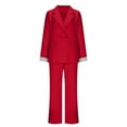 thumbnail image 6 of Women Suits 2 Piece Set Business Casual Dressy Oversized Blazer Jacket Wide Leg Dress Pantsuits Work Formal Outfits, XXL, 6 of 7