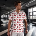 thumbnail image 3 of Wukai Strawberry Print Men's Short-Sleeved Mesh T-Shirt,Quick-Dry Short Sleeve Workout T-Shirt-X-Large, 3 of 8