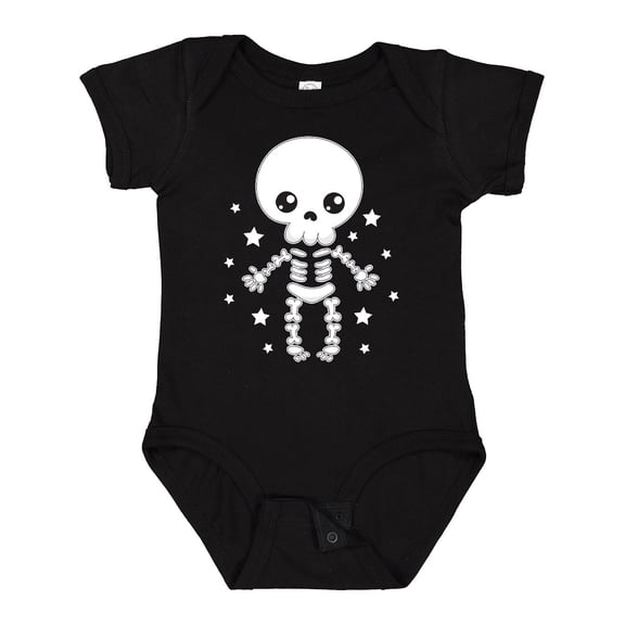 Inktastic Happy Halloween Spooky Skeleton and Stars Boys or Girls Baby Bodysuit
