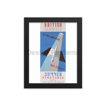British Airways Timetable, Summer 1938.Designed by Lee-Elliott. Framed Vintage Travel Poster