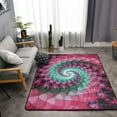 thumbnail image 4 of DouZhe Fractal Red Magenta Spiral Pattern Area Rugs Non-Slip Machine Washable Floor Mat, Abstract Style Carpet Doormat, 63x48 inches, 4 of 6