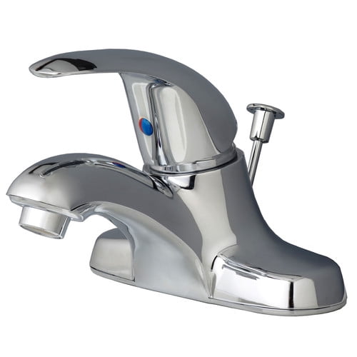 Chrome Single Handle Centerset Bathroom Faucet with Pop-Up Drain