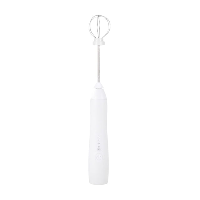 Cateissary Mezclador de leche eléctrico Espumador de espuma Batidor de huevos para hornear de mano Agitador de mezcla de bebidas reutilizable Cocina y Comedor Blanco