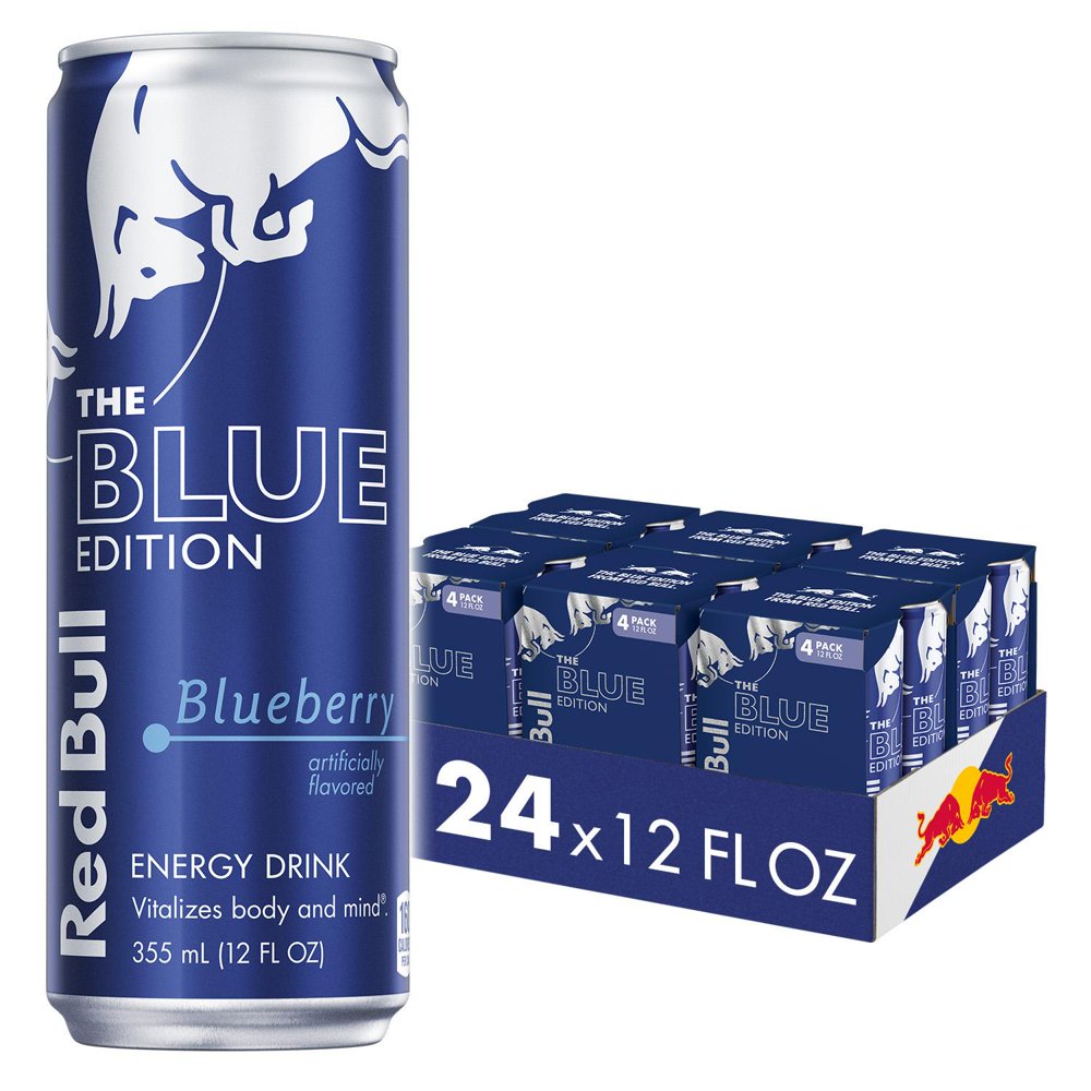 (24 Cans) Red Bull Energy Drink, Blueberry, Blue Edition, 12 fl oz