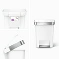thumbnail image 2 of simplehuman 12 gal Plastic Rectangular Kitchen Trash Can with Liner Pocket, White, 2 of 5