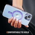 thumbnail image 3 of Bemz Magnetic Case for iPhone 15 with Camera Lens Protection (Compatible with MagSafe) Shockproof Reinforced Air Corner Transparent Cover, Tempered Glass Screen Protector (Lavender Purple), 3 of 8
