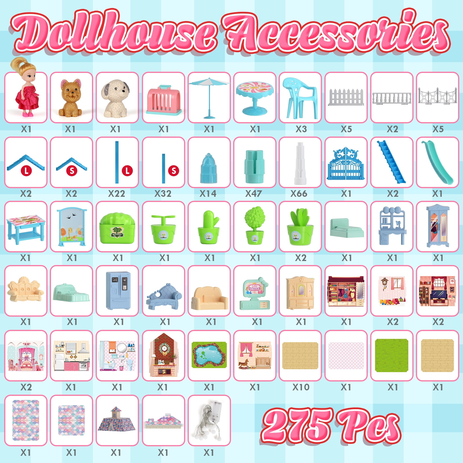 Doll House - Toys for 3 Year Old Girl, Dream Dollhouse 11 Rooms