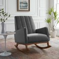 thumbnail image 2 of Accent Rocking Chair Armchair, Velvet, Grey Gray, Modern Contemporary Urban Design, Living Lounge Room Hotel Lobby Hospitality, 2 of 8