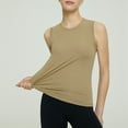 thumbnail image 6 of Youmylove Womens Casual Tops Yoga Top Sleeveless Curved Hem Running Sports Fitness Loose Fitting Casual T Shirt With Bottom Going Out Cami Tops, 6 of 6