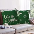 thumbnail image 6 of Winter Holiday Decor Throw Pillow Cover Set of 2 Farmhouse Christmas Decorations Snowflake/Let It Snow Winter Decorative Cushion Covers for Sofa/Couch/Porch (Green, 20"×20"), 6 of 6