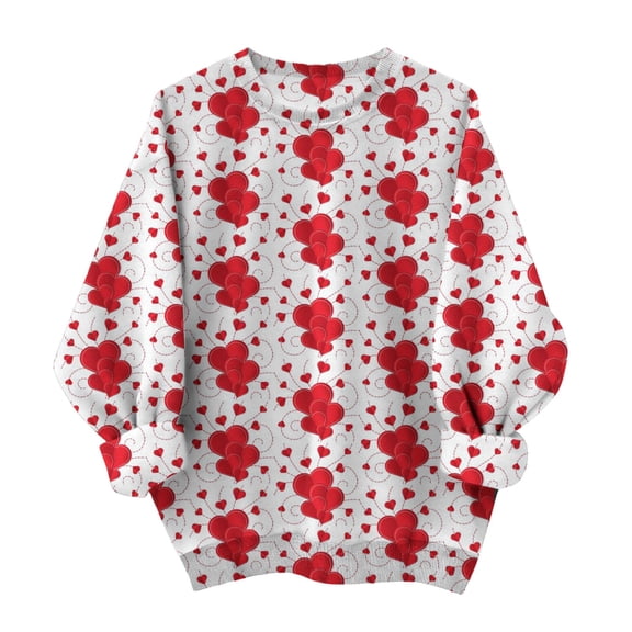 Sweatshirt For Women Valentines Shirts Love Heart Graphic Long Sleeve Funny Sweater Pullover Tops Festival Red Sweatshirt Hoodies For Women