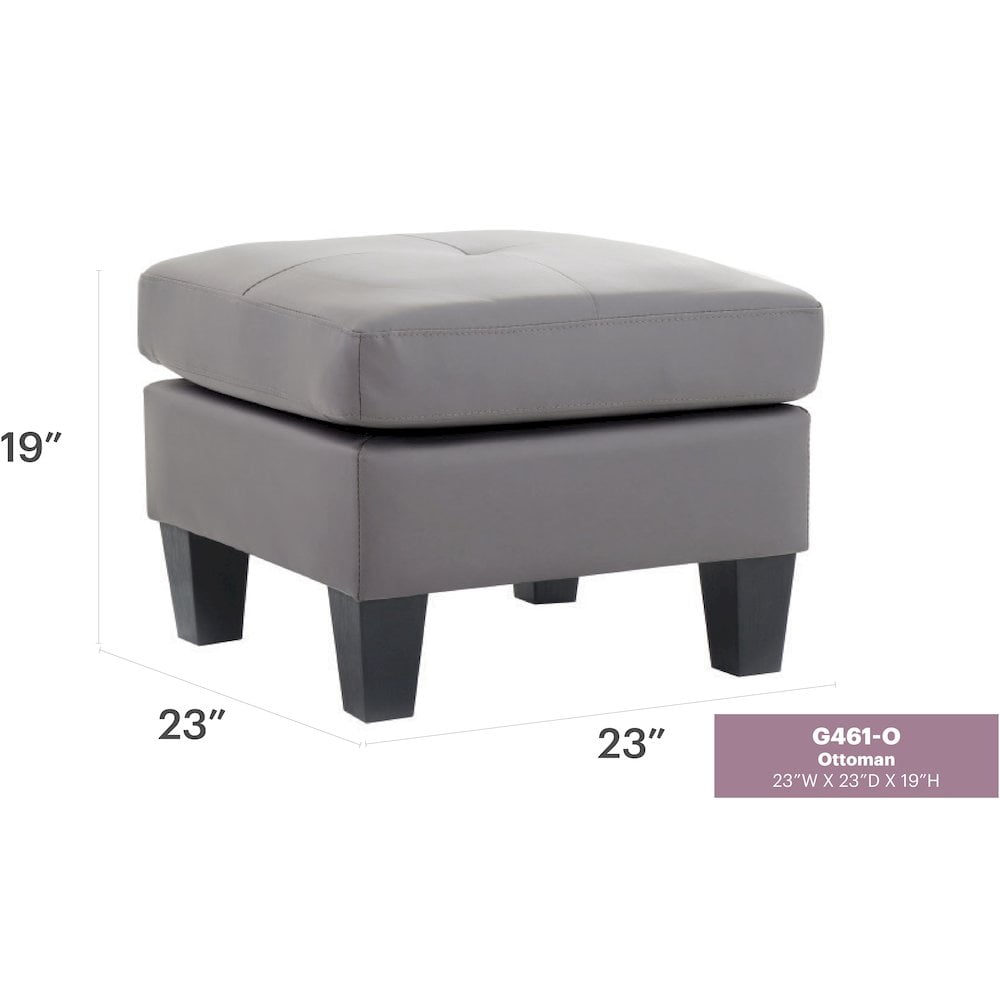 Glory Furniture Newbury Ottoman in Gray Color