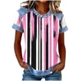 thumbnail image 2 of DPTALR Women's Casual Solid Color Round Neck Short Sleeve T-Shirt Loose Fit Tops,Pink,Size S, 2 of 5