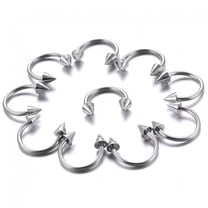 jiaroswwei 10 Pcs/Pack Steel Horseshoe Lip Nose Septum Ear Ring Body Piercing Jewelry