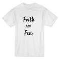 thumbnail image 1 of "Faith Over Fear" Inspirational Medium font Quote Men's White T-shirt, 1 of 1