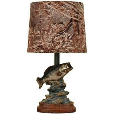 Mossy Oak Fish Accent Lamp Dark Woodtone Walmart Com
