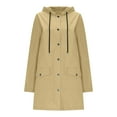 thumbnail image 6 of nerohusy Rain Coats for Women Long Lightweight Waterproof Raincoat Rain Jacket Package Hooded Windbreaker with Pocket for Outdoor Khaki,L, 6 of 8